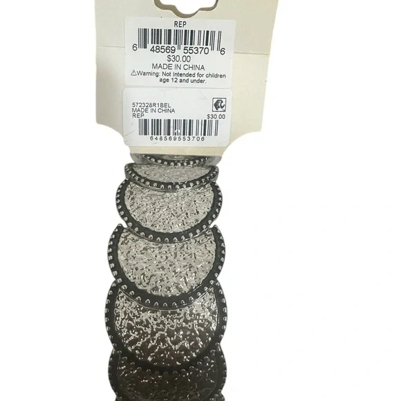 Erica Lyons Silver Textured Men’s and Women’s Bracelet NWT Black Trim Stretchy - Picture 4 of 4